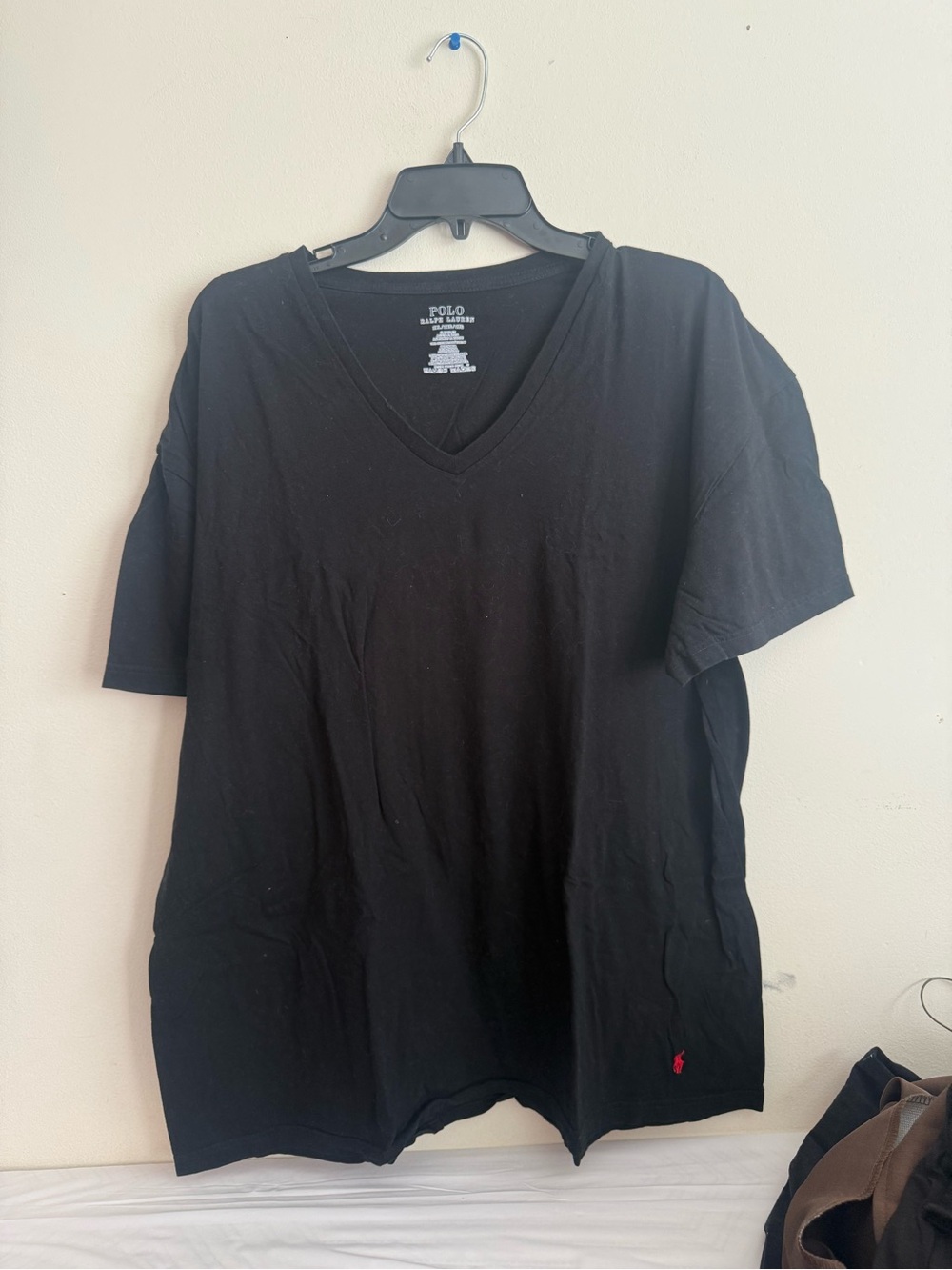 Polo by Ralph Lauren Black V-Neck Tee with Red Pony